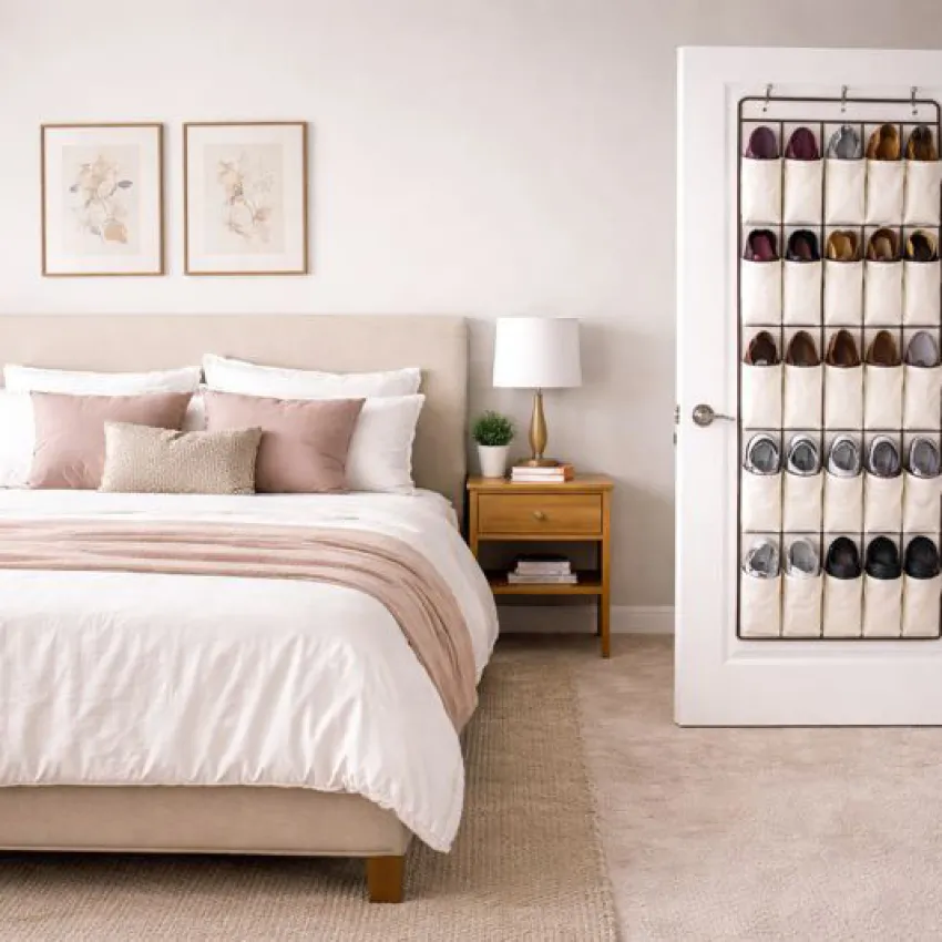 Organizador de Sapatos para Porta 20 Divisórias Ordene - OR61300 - Cor: Bege