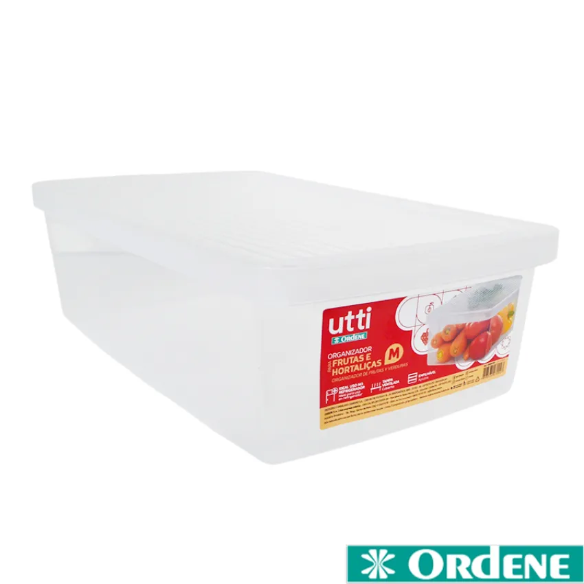 Organizador de Alimentos Ordene – Caixa Média 6,9L para Geladeira - Cor: Transparente - OR48011N