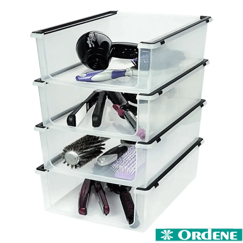 Organizador Plástico Empilhável Multiuso 25,6x35,7 cm – Cristal Transparente – Ordene OR60800