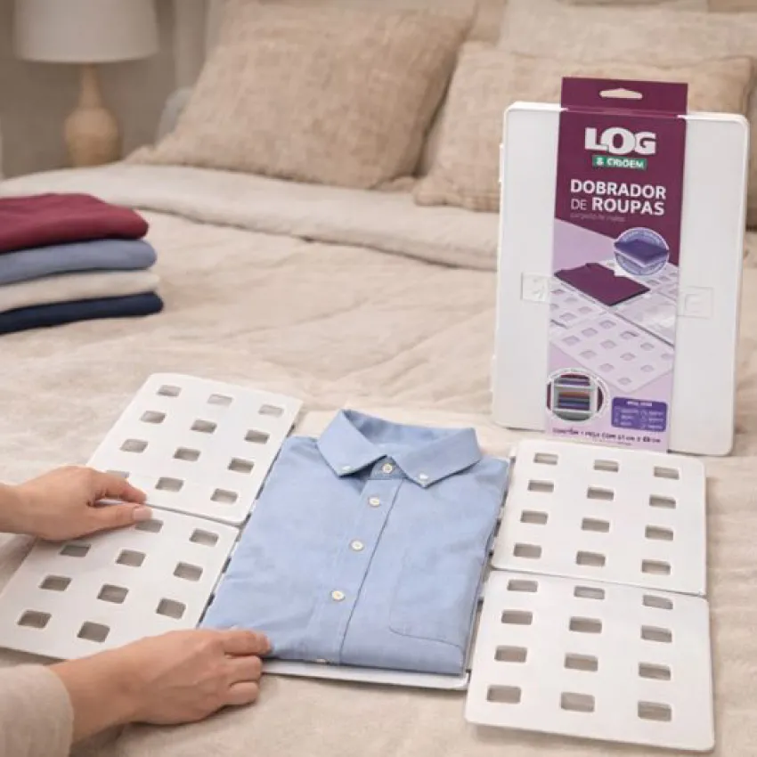 Dobrador de Camisetas Ordene Fácil – Camisa, Roupas e Toalhas – Rápido – Cor Branco OR65000
