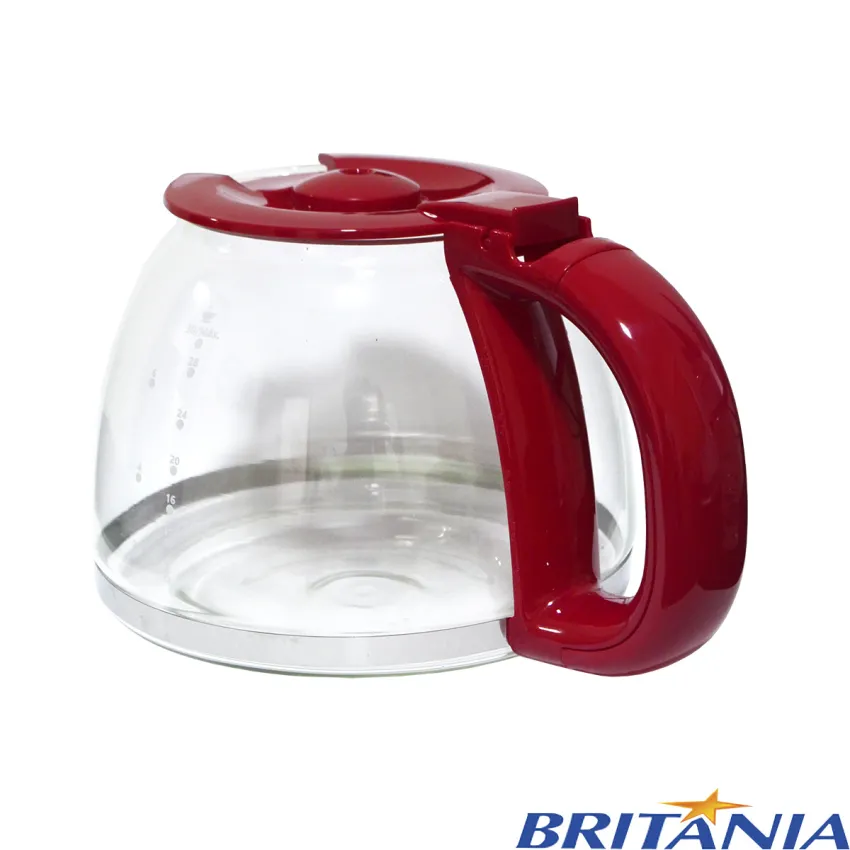 JARRA DE VIDRO DA CAFETEIRA BRITÂNIA CP30 INOX VERMELHO | ORIGINAL