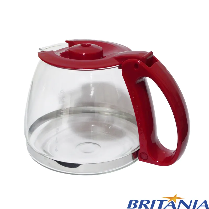 JARRA DE VIDRO DA CAFETEIRA BRITÂNIA CP15 INOX COR: VERMELHO | ORIGINAL
