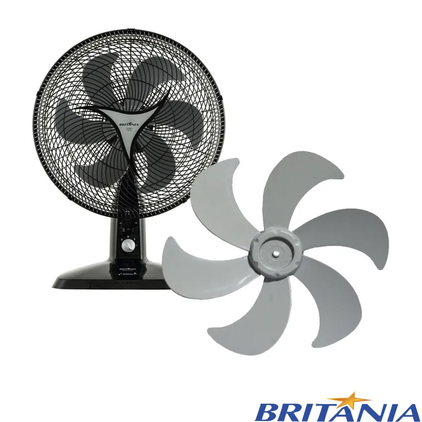 HÉLICE PARA VENTILADOR BRITÂNIA 6 PÁS 40CM | VENTUS INSECT | MEGA TURBO 40 |MEGA TURBO 40 SIX | COR: CINZA CLARO