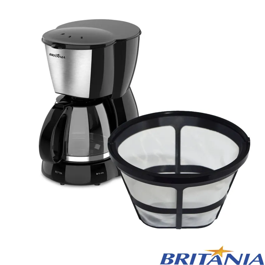 FILTRO PERMANENTE PARA CAFETEIRA BRITÂNIA CP15 | CP15 INOX |  BCF19 | BCF19A | BCF19B  | COR: PRETO