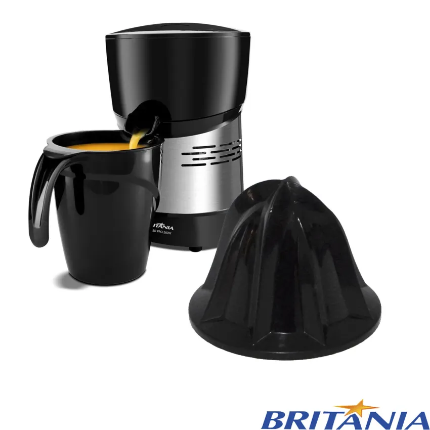 CONE PEQUENO ESPREMEDOR DE FRUTAS BRITÂNIA TURBO PRO PEF3000P | COR: PRETO