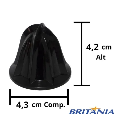 CONE PEQUENO ESPREMEDOR DE FRUTAS BRITÂNIA TURBO PRO PEF3000P | COR: PRETO