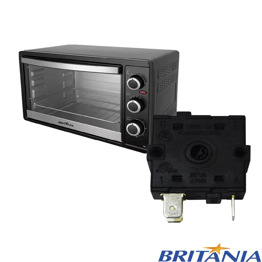 CHAVE SELETORA FORNO ELETRICO BRITÂNIA 16A 250V BFE41P BFE44P BFE55P BFE55B BFE43 BFE35 BFE49 XK1-222 | ORIGINAL