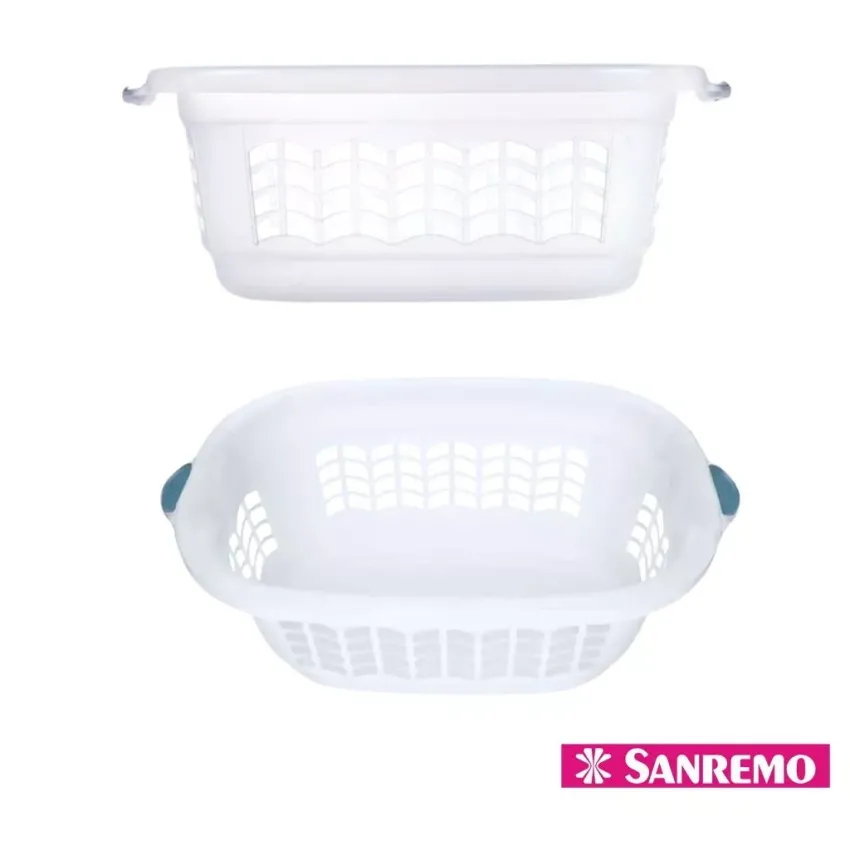 CESTO PLÁSTICO SANREMO 32L - BRANCO TRANSPARENTE (260)