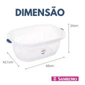 CESTO PLÁSTICO SANREMO 32L - BRANCO TRANSPARENTE (260)
