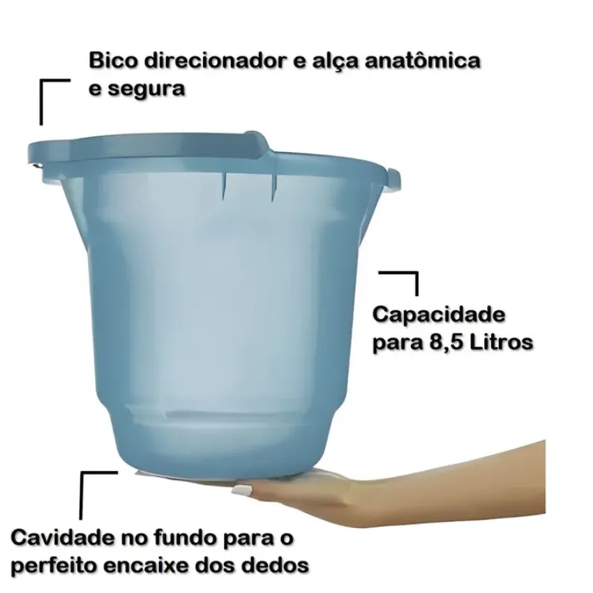BALDE PLÁSTICO SANREMO 8,5L AZUL
