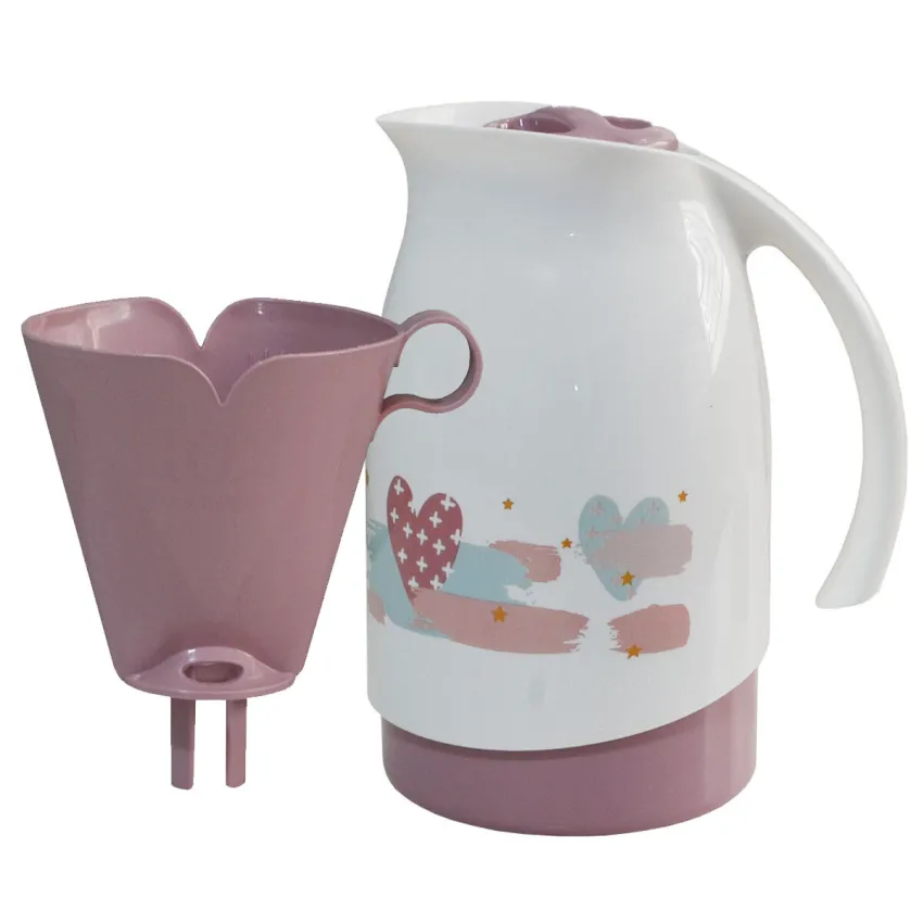 GARRAFA TÉRMICA/BULE + SUPORTE PARA FILTRO DE CAFÉ TAM 102 SANREMO COR: BRANCO E ROSA | SR1011/70
