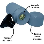 Conjunto Passeio Garrafa 250ml + Pote Para Leite Em Po Azul Bebê Sanremo (SR1001/63)