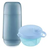 Conjunto Passeio Garrafa 250ml + Pote Para Leite Em Po Azul Bebê Sanremo (SR1001/63)
