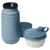Conjunto Passeio Garrafa 250ml + Pote Para Leite Em Po Azul Bebê Sanremo (SR1001/63)