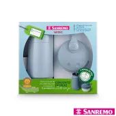 Conjunto Passeio Garrafa 250ml + Pote Para Leite Em Po Azul Bebê Sanremo (SR1001/63)