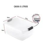 CAIXA PLASTICA ORGANIZADOR SANREMO 6 LITROS TAMPA COM TRAVA (SR901)