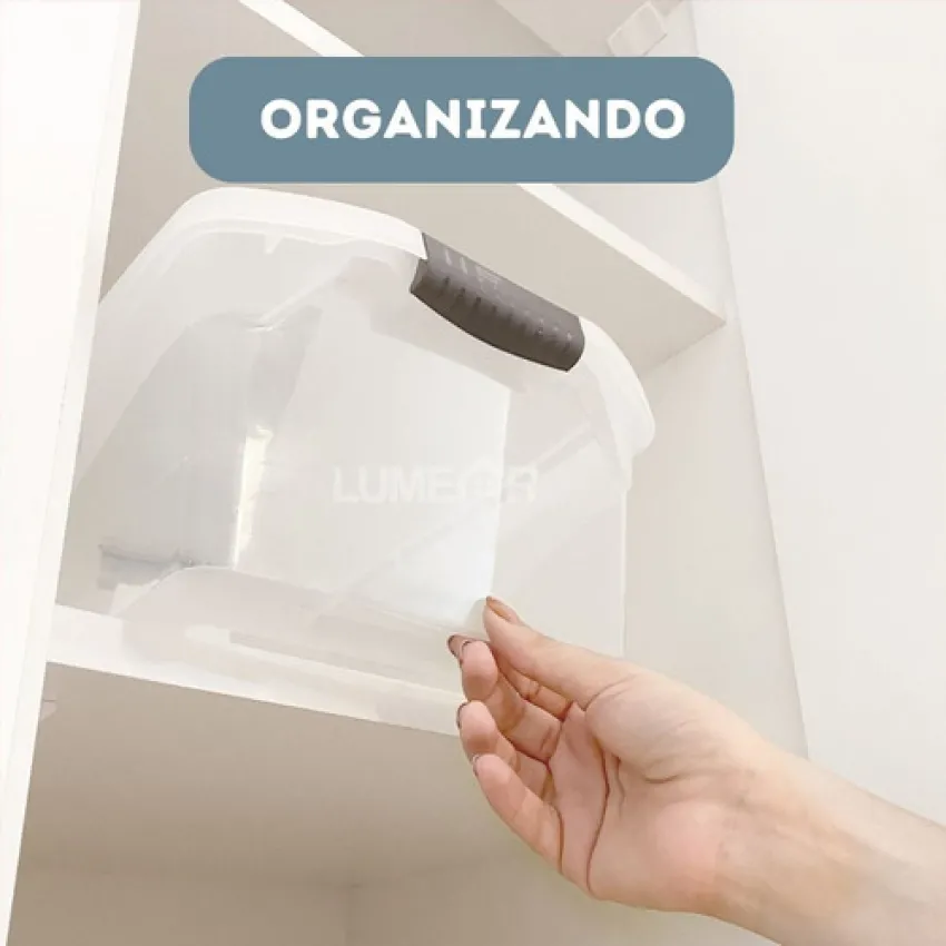 CAIXA PLASTICA ORGANIZADOR SANREMO 6 LITROS TAMPA COM TRAVA (SR901)