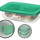 CONJUNTO DE 3 POTES PLASTICOS SANREMO 785ML VERDE  (SR165/7C55)