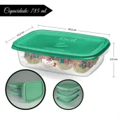 CONJUNTO DE 3 POTES PLASTICOS SANREMO 785ML VERDE  (SR165/7C55)