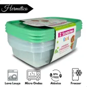 CONJUNTO DE 3 POTES PLASTICOS SANREMO 785ML VERDE  (SR165/7C55)