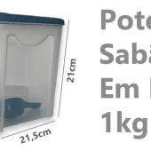 POTE PORTA SABÃO EM PÓ 1KG C/ TAMPA E DOSADOR (267)