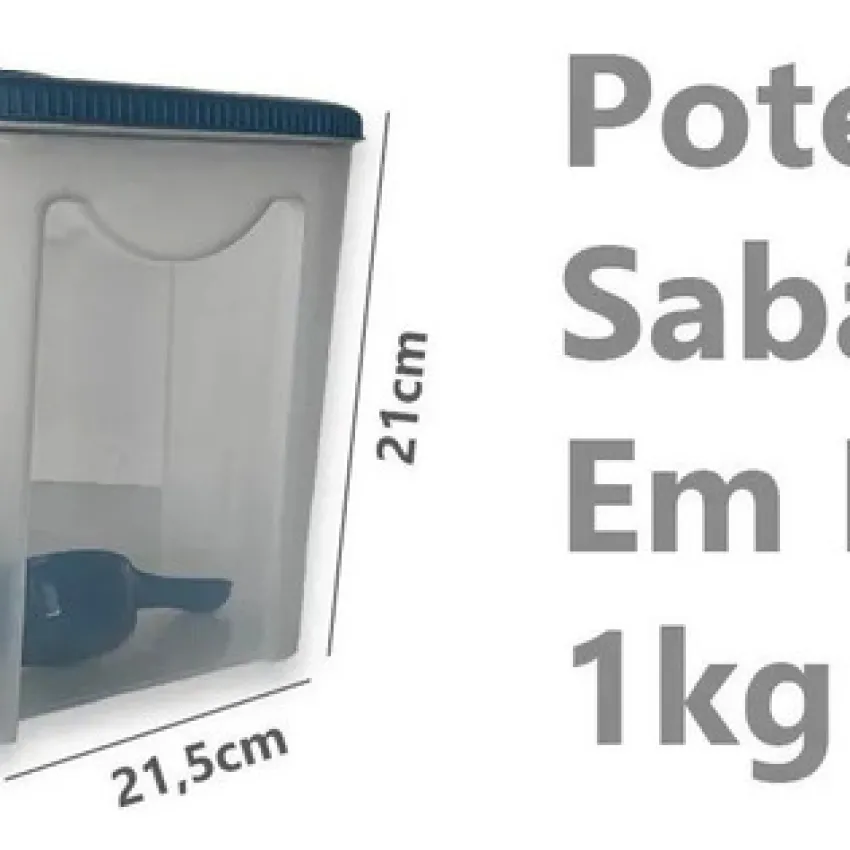 POTE PORTA SABÃO EM PÓ 1KG C/ TAMPA E DOSADOR (267)