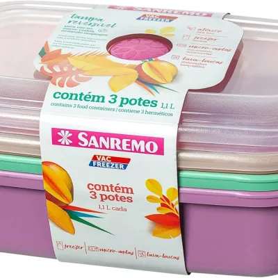 SR380/3C CONJ 3 POTES RETAN PLASTICO SANREMO 1,1L