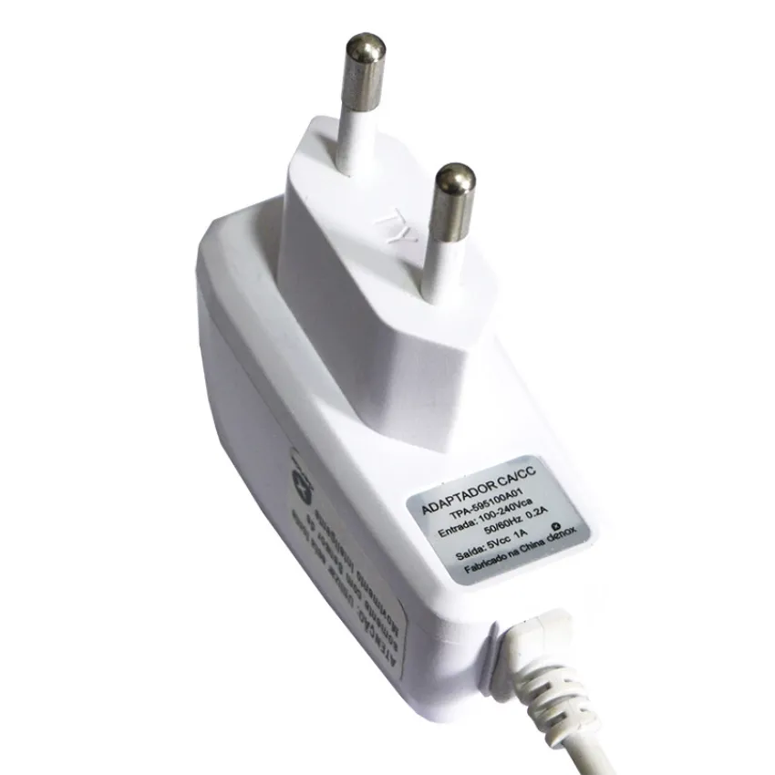 FONTE EXTERNA DENOX TPA-595100A01 100-240V 50/60Hz 0.2A 5V 1A Plug P4 2,1mm