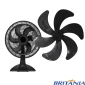 HÉLICE PARA VENTILADOR BRITÂNIA / PHILCO 6 PÁS 30CM | PVT300P |  MEGA TURBO 30 | COR: PRETO (021866)