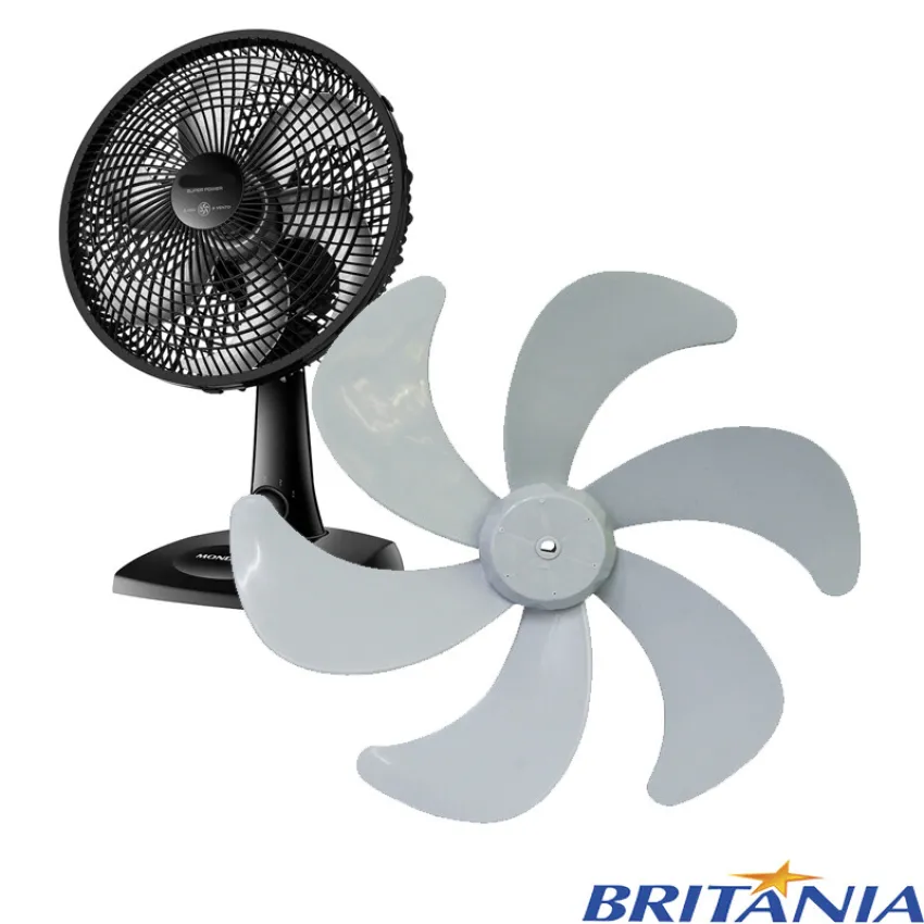 HÉLICE PARA VENTILADOR BRITÂNIA 6 PÁS 30CM | B30 SILENCIUM | VENT COLUNA 30 SIX | MEGA TURBO 30 SIX | COR: CINZA CLARO