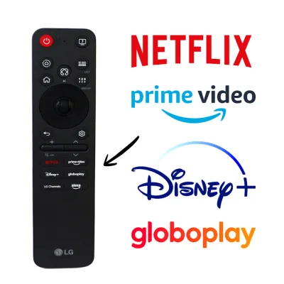 CONTROLE REMOTO LG AN-MR25 AN-MR25GA ATALHOS: NETFLIX PRIME VIDEO DISNEY+ GLOBOPLAY LG CHANNELS ALEXA | AKB76046604