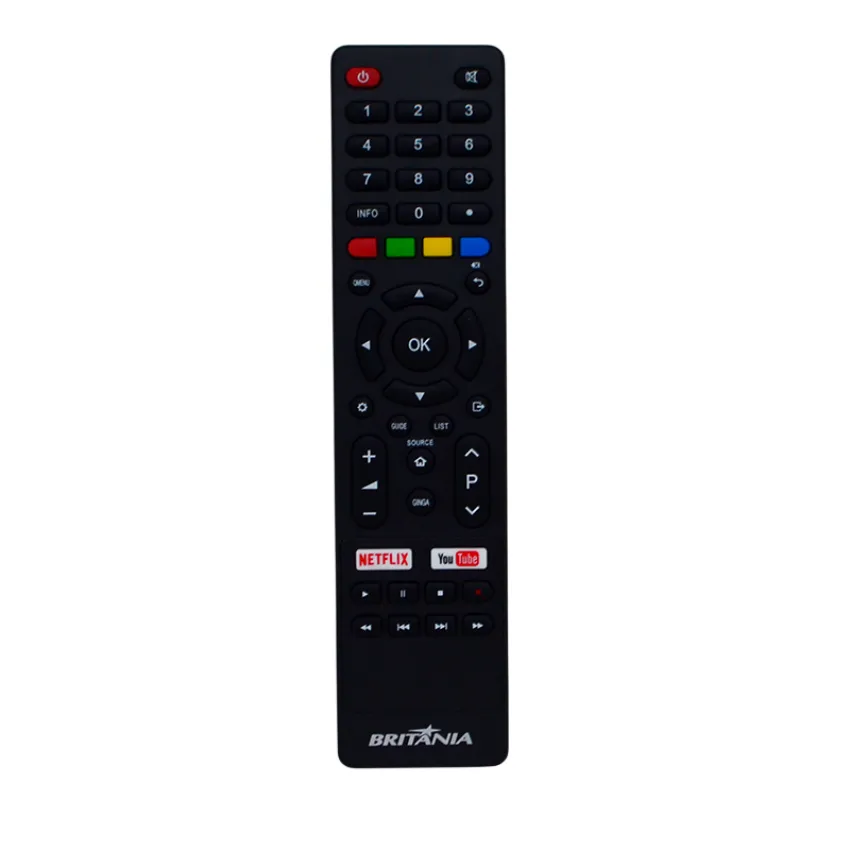 CONTROLE REMOTO BRITÂNIA BTV28G51SN BTV32G51SN BTV40E63SN ATALHOS: NETFLIX - YOUTUBE | ORIGINAL