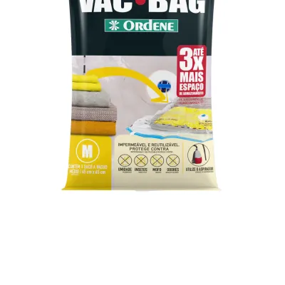 Saco Plástico a Vácuo para Armazenamento Vac Bag Médio 45x65 cm – Ordene 55200 – Protege e Organiza Roupas e Tecidos