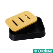 Saboneteira de Bancada em Plástico Cor: Preto/ Bambu – Ordene – OR94010