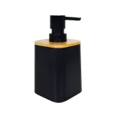 Dispenser de Sabonete Líquido em Bambu para Banheiro/Lavabo – Cor Preto OR94000