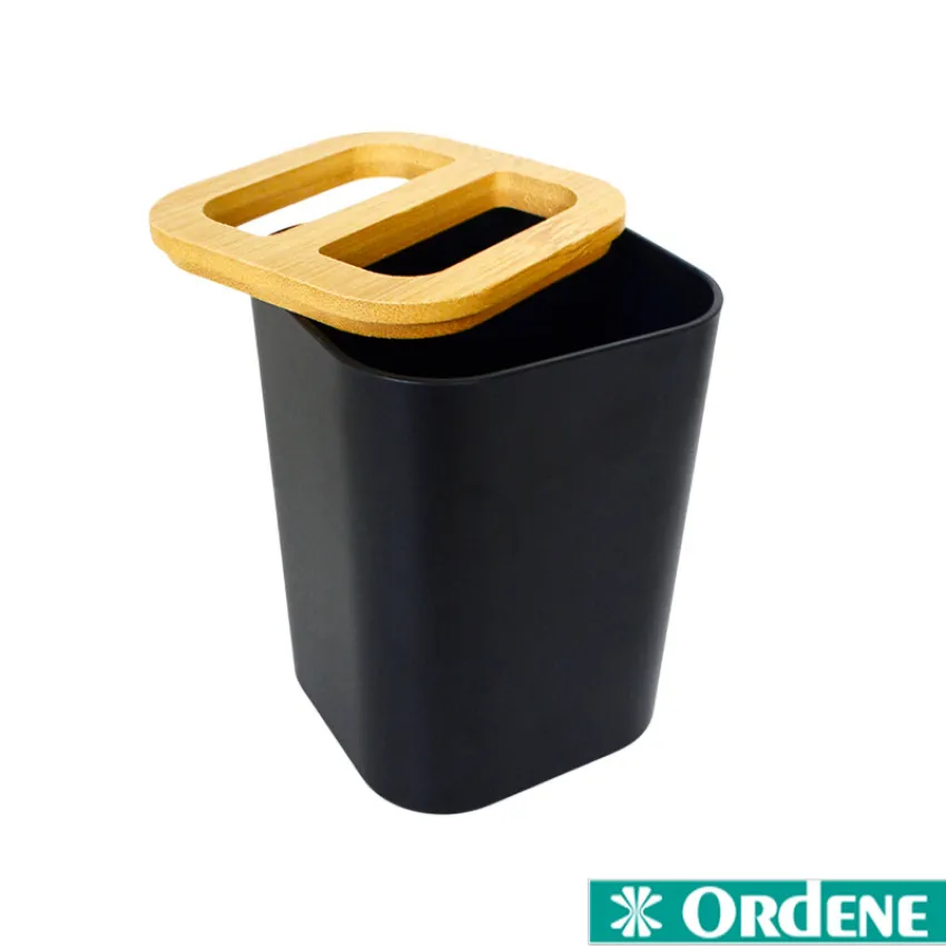 Suporte para Escova de Dente em Plástico e Bambu – Cor Preto OR94020
