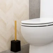Escova Sanitária Ordene com Cabo de Bambu e Suporte – Para Banheiro OR94030