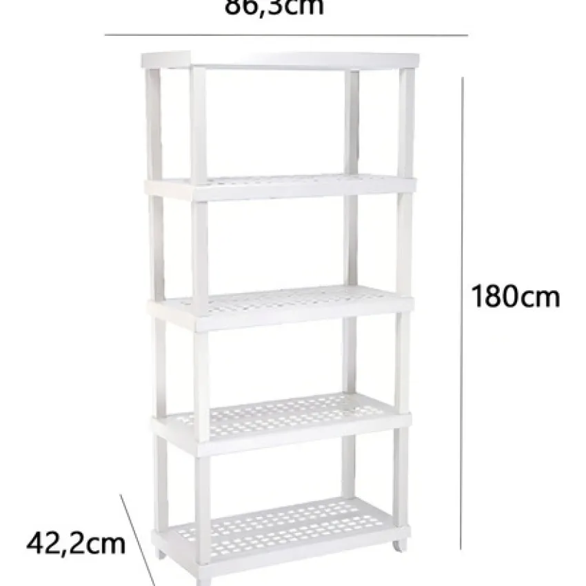 Estante Organizadora Branca com 5 Prateleiras – Suporta até 250kg – Ordene (40200)