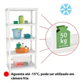 Estante Organizadora Branca com 5 Prateleiras – Suporta até 250kg – Ordene (40200)
