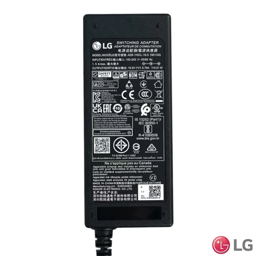 FONTE EXTERNA LG ADS-110CL-19-3 (19V - 5.79A) 24V50N-C 24V70Q-G 27V790-C 32GK850G-B 34UC98-W EAY63032209 | ORIGINAL