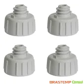 KIT 4 | PÉS NIVELADOR PARA GELADEIRA | REFRIGERADOR BRASTEMP | CONSUL BRB39A BRF36F CRC28F CVU26D | W10388134