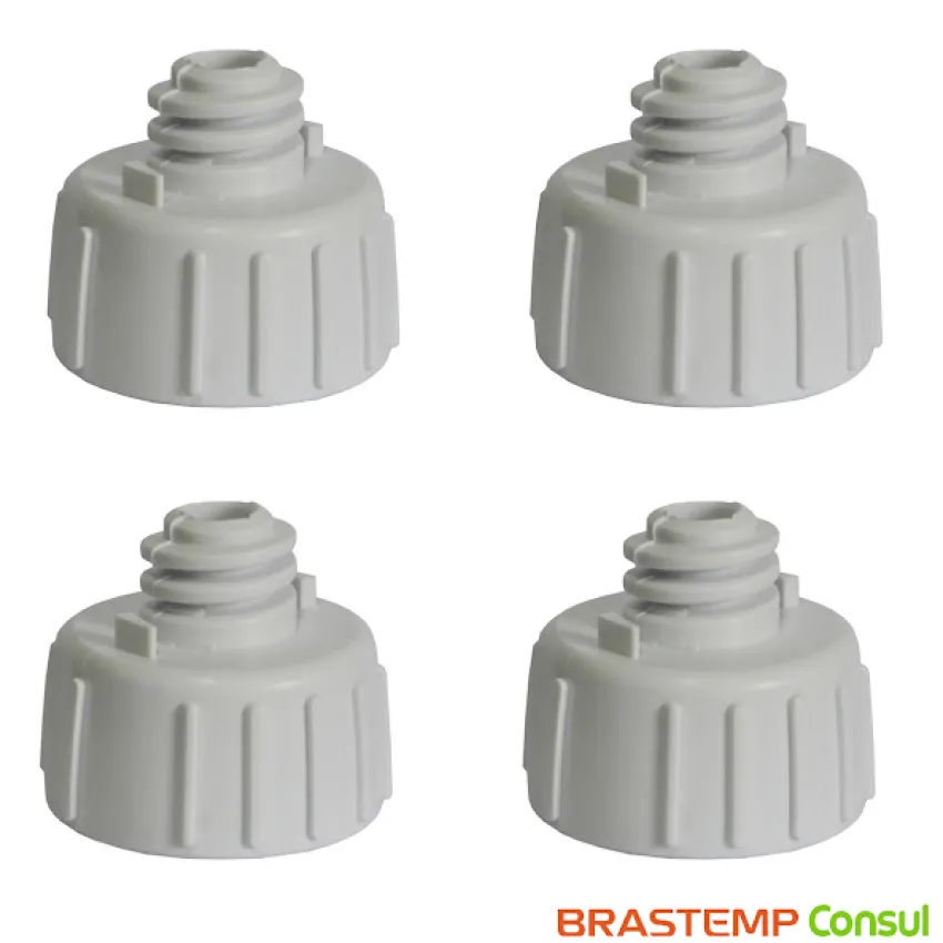 KIT 4 | PÉS NIVELADOR PARA GELADEIRA | REFRIGERADOR BRASTEMP | CONSUL BRB39A BRF36F CRC28F CVU26D | W10388134