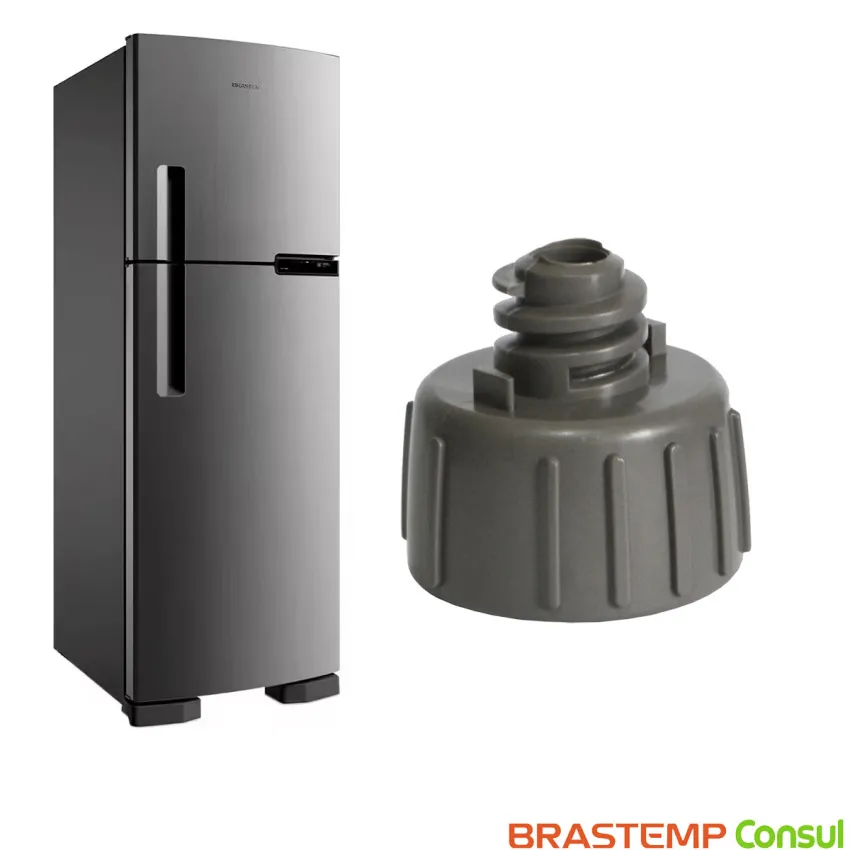 KIT 4 | PÉS NIVELADOR PARA GELADEIRA BRASTEMP | CONSUL BRM44H BRM54H BRM45J BRM53H COR: CINZA BALTICO | W10388140