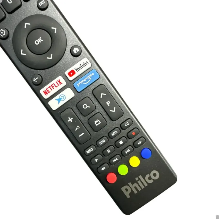 CONTROLE REMOTO PHILCO SMART PTV32M9GACGB PTV39M9GACGB PTV40M9GACGB | ATALHOS: NETFLIX | YOUTUBE | PRIME VÍDEO
