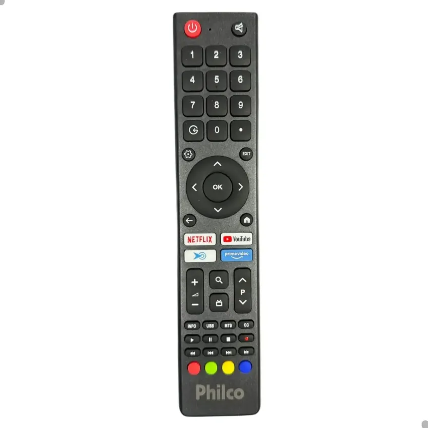 CONTROLE REMOTO PHILCO SMART PTV32M9GACGB PTV39M9GACGB PTV40M9GACGB | ATALHOS: NETFLIX | YOUTUBE | PRIME VÍDEO