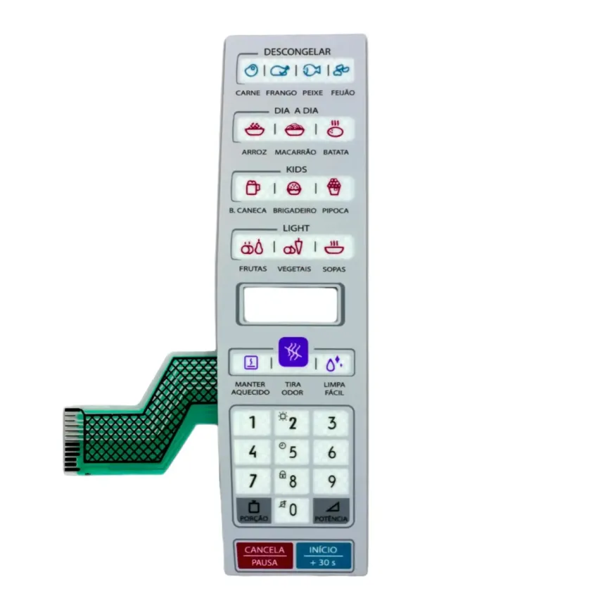 MEMBRANA DISPLAY MICROONDAS ELECTROLUX MODELO: MEO44 A06414801 | ORIGINAL