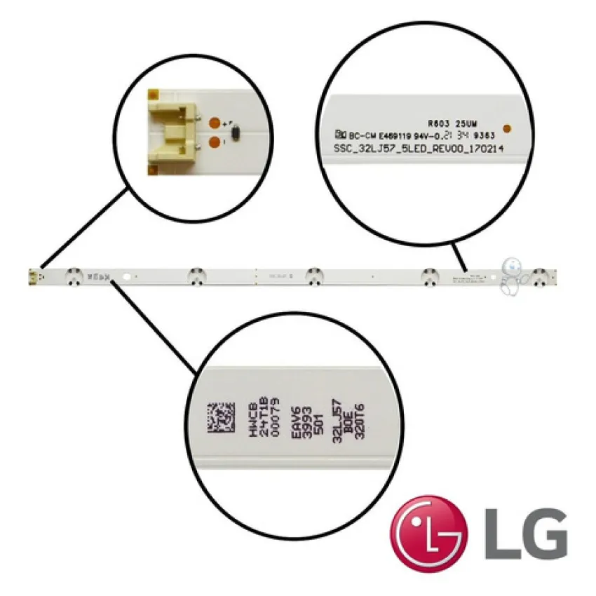 KIT BARRAMENTO LED LG 32LH510B 32LH560B 32LH570B 32LJ520B 32LJ600B 32LJ601C 32LF510B AGF79046302 AGF79082601 AGF79019701